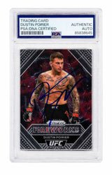 Dustin Poirier Signed 2021 Panini Prizm MMA Fireworks Trading Card #19 - (PSA Encapsulated)