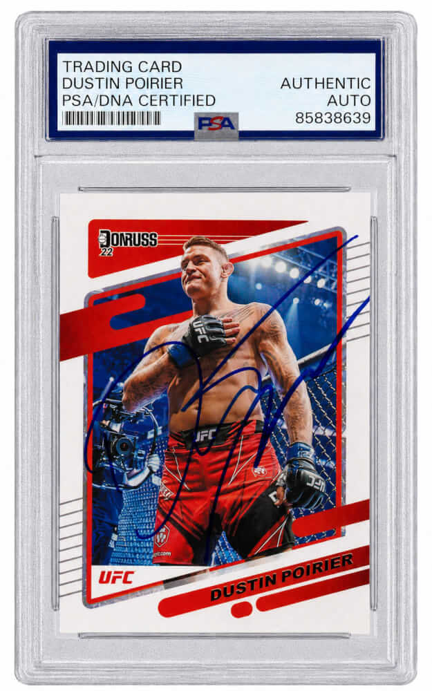 Dustin Poirier Signed 2022 Donruss MMA Trading Card #29 - (PSA Encapsulated)