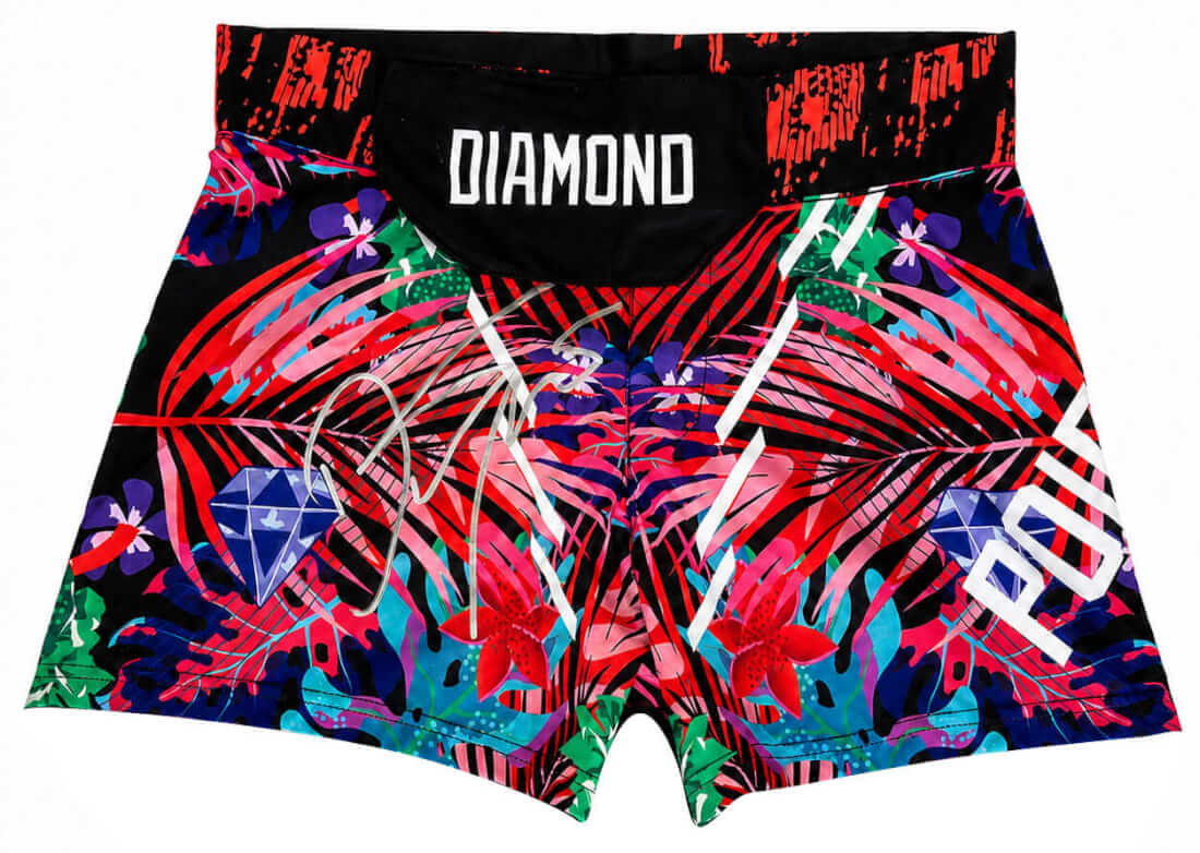 Dustin Poirier Signed MMA Multi Color Fighting Shorts