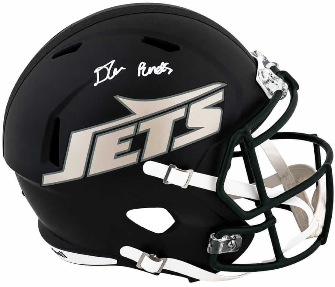 D'Angelo Ponds Signed New York Jets Rivalry Black Riddell Full Size Speed Replica Helmet