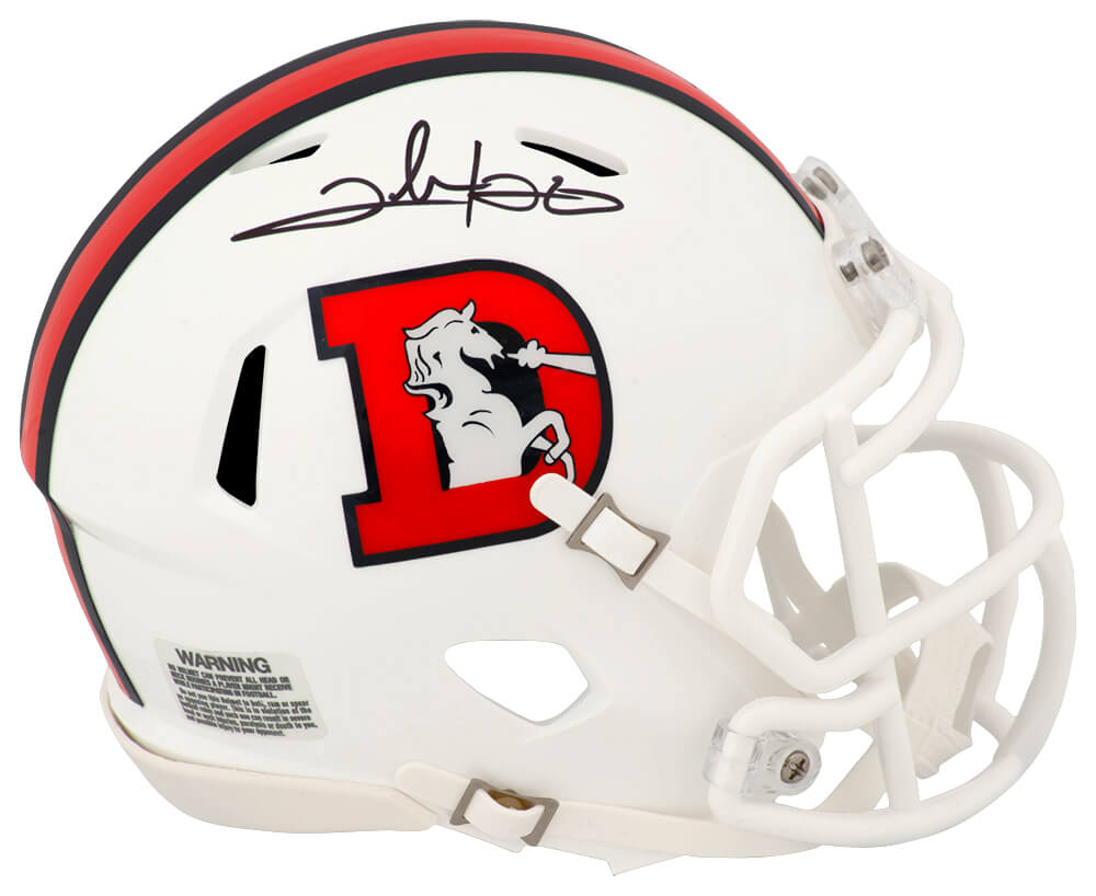 Clinton Portis Signed Denver Broncos 2023 White Alternate Riddell Speed Mini Helmet