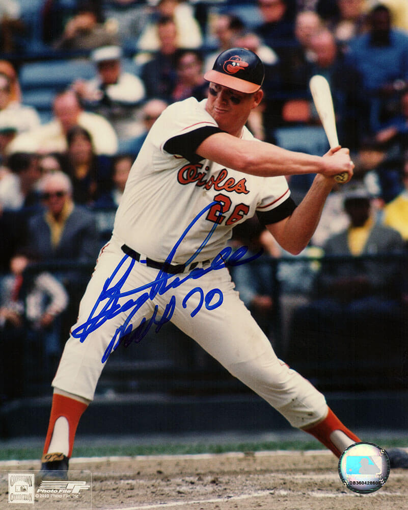 Boog Powell Signed Orioles Batting Action 8x10 Photo w/MVP'70