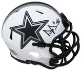 Dak Prescott Signed Dallas Cowboys Lunar Eclipse White Matte Riddell Speed Mini Helmet