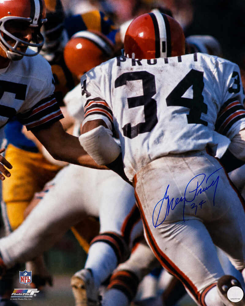 Greg Pruitt Signed Cleveland Browns White Jersey Action 16x20 Photo