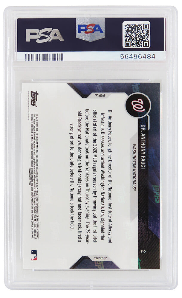 Dr Anthony Fauci 2020 Topps Now Opening Day (Nationals vs Yankees) Trading Card #2 - (PSA 10 GEM MINT)
