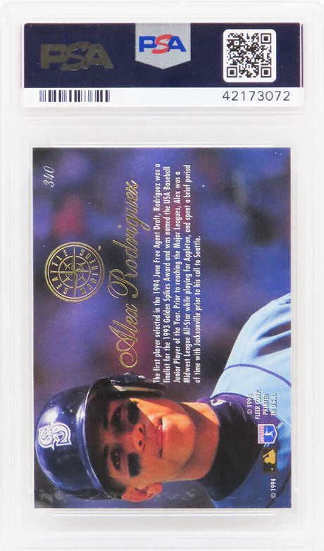 Alex Rodriguez (Seattle Mariners) 1994 Flair Baseball #340 RC Rookie Card - PSA 10 GEM MINT (New Label)