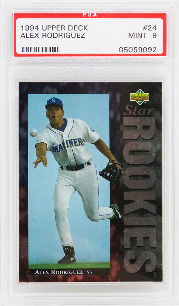 Alex Rodriguez (Seattle Mariners) 1994 Upper Deck Baseball #24 RC Rookie Card - PSA 9 MINT
