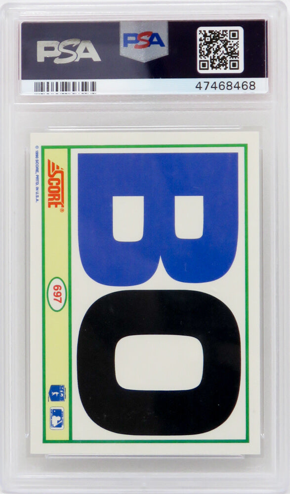 Bo Jackson 1990 Score Baseball #697 B&W Bat On Shoulder Pads Card - PSA 9 MINT