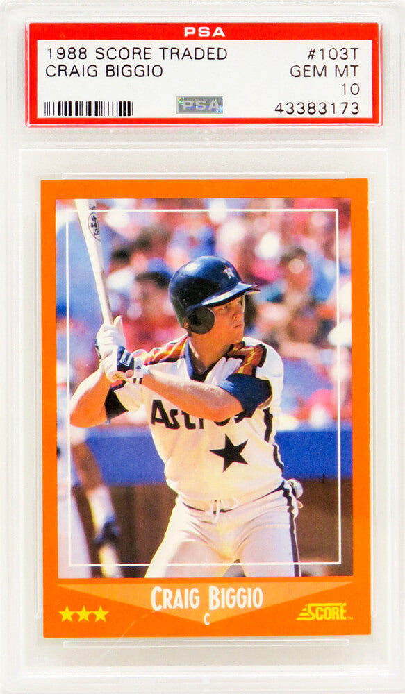 Baseball Rook Craig Biggio (Houston Astros) 1988 Score Traded Baseball #103T RC Rook ...