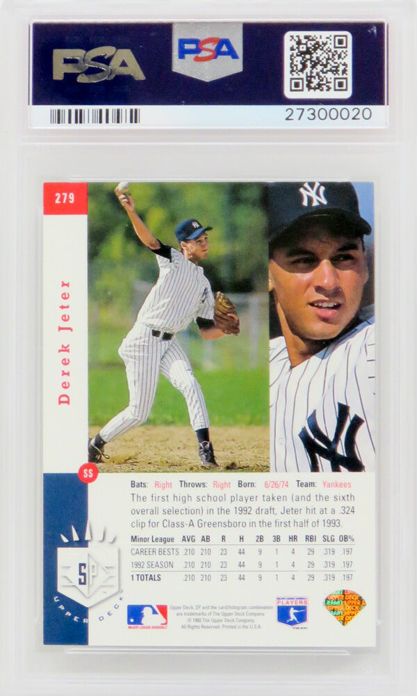 Derek Jeter (New York Yankees) 1993 SP Foil Baseball RC Rookie Card #279 - PSA 8 NM-MT (A)