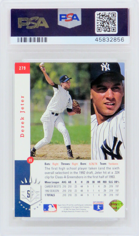 Derek Jeter (New York Yankees) 1993 SP Foil Baseball RC Rookie Card #279 (PSA 7 NM) (D)