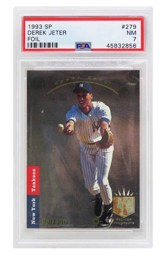 Derek Jeter (New York Yankees) 1993 SP Foil Baseball RC Rookie Card #279 (PSA 7 NM) (D)