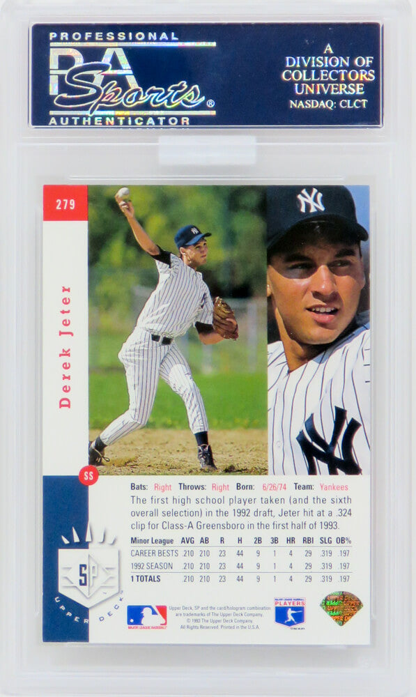 Derek Jeter (New York Yankees) 1993 SP Foil Baseball RC Rookie Card #279 (PSA 7 NM)(MBA Silver Certified) (G)