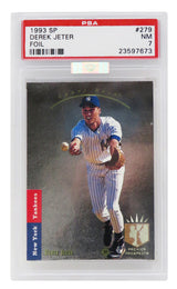 Derek Jeter (New York Yankees) 1993 SP Foil Baseball RC Rookie Card #279 (PSA 7 NM)(MBA Silver Certified) (G)