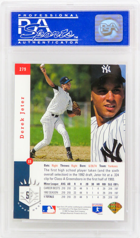 Derek Jeter (New York Yankees) 1993 SP Foil Baseball RC Rookie Card #279 (PSA 8 NM-MT) (K)