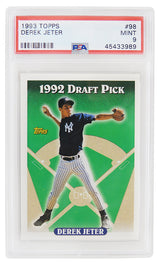 Derek Jeter (New York Yankees) 1993 Topps Baseball #98 RC Rookie Card - PSA 9 MINT (New Label)