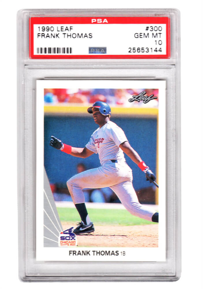 Frank Thomas (Chicago White Sox) 1990 Leaf Baseball #300 RC Rookie Card - PSA 10 GEM MINT (Silver Label)