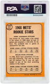 Nolan Ryan / Jerry Koosman (New York Mets) 1968 Topps Baseball #177 RC Rookie Card - (PSA 6 / Auto Grade 10)