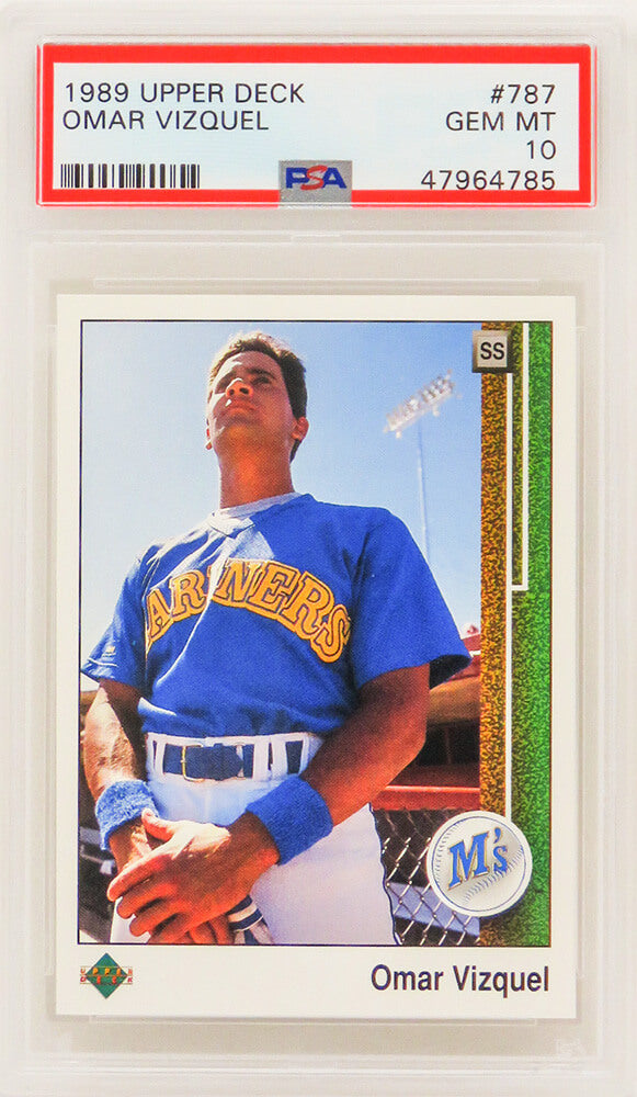 Omar Vizquel (Seattle Mariners) 1989 Upper Deck Baseball #787 RC Rookie Card - PSA 10 GEM MINT