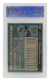 Rickey Henderson (Oakland A's) 1980 Topps Baseball #482 RC Rookie Card - PSA 9 MINT (Old Labe)(L)