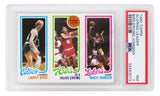 Larry Bird, Magic Johnson & Julius Erving 1980 Topps Scoring Leader RC Card (PSA 7 NM)