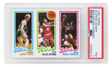 Larry Bird, Magic Johnson & Julius Erving 1980 Topps Scoring Leader RC Card (PSA 7 NM)