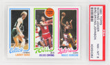 Larry Bird, Magic Johnson & Julius Erving 1980 Topps Scoring Leader RC Card (PSA 8 NM-MT)(E)