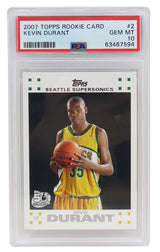 Kevin Durant (Seattle Supersonics) 2007 Topps Basketball #2 RC Rookie Card - PSA 10 GEM MINT (New Label)