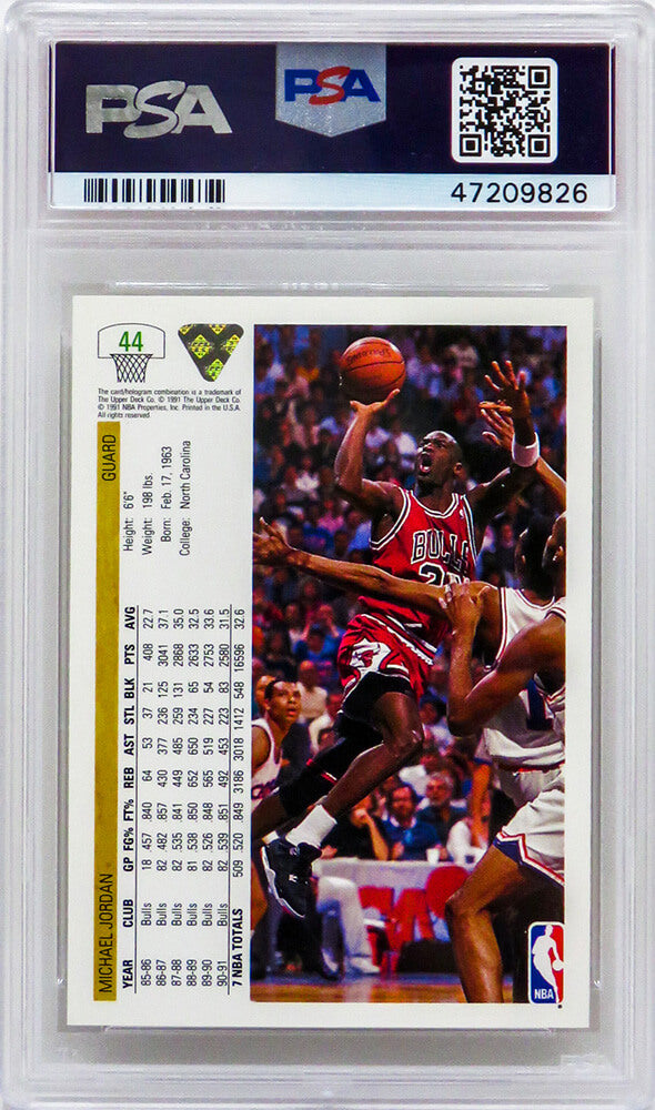 Michael Jordan (Chicago Bulls) 1991 Upper Deck Basketball #44 Card - PSA 10 GEM MINT (New Label)