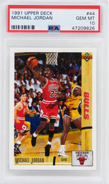 Michael Jordan (Chicago Bulls) 1991 Upper Deck Basketball #44 Card - PSA 10 GEM MINT (New Label)