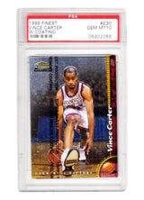 Vince Carter (Toronto Raptors) 1998 Topps Finest Basketball #230 RC Rookie Card w/Coating - PSA 10 GEM MINT