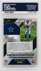 Dak Prescott (Dallas Cowboys) 2016 Panini Prizm Football #231 Prizm RC Rookie Card - PSA 10 GEM MINT