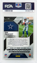 Dak Prescott (Dallas Cowboys) 2016 Panini Prizm Football #231 Flash Prizm RC Rookie Card - PSA 10 GEM MINT
