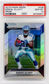 Ezekiel Elliott (Dallas Cowboys) 2016 Panini Prizm Football #238 Prizm RC Rookie Card - PSA 10 GEM MINT (Silver Label)
