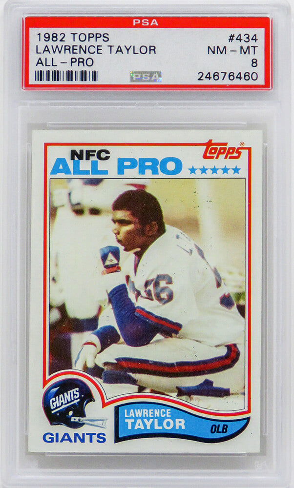Lawrence Taylor (New York Giants) 1982 Topps Football #434 RC Rookie Card - PSA 8 NM-MT (A)