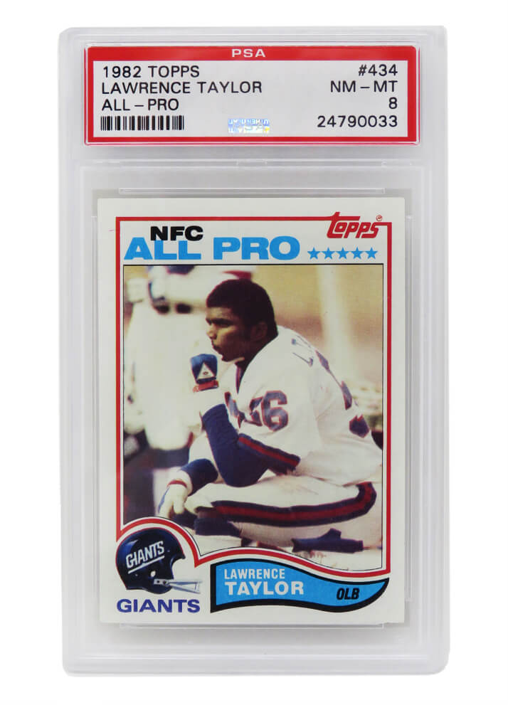 Lawrence Taylor (New York Giants) 1982 Topps Football #434 RC Rookie Card - PSA 8 NM-MT (B)