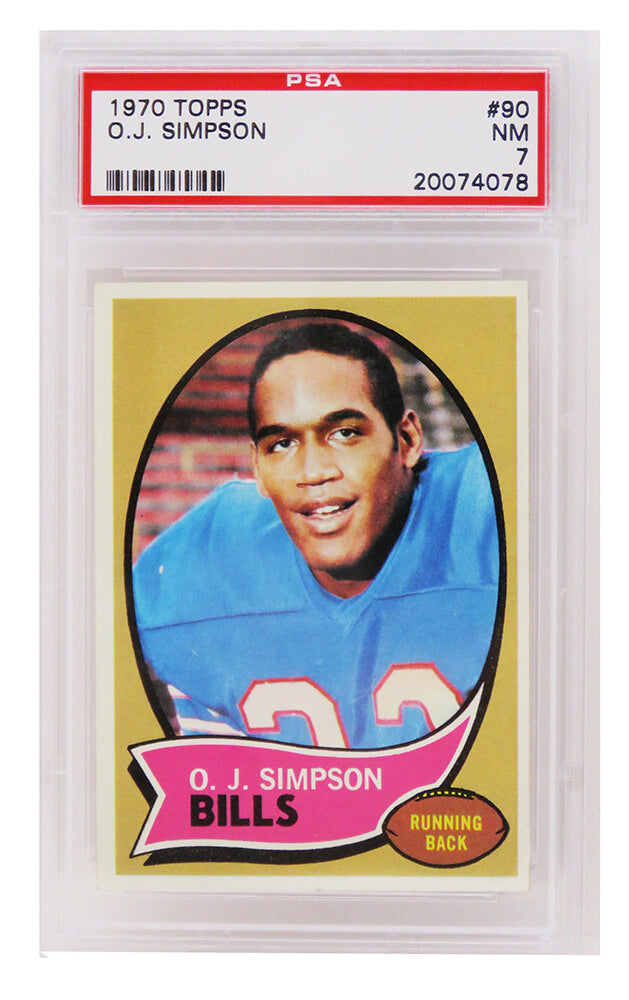 O.J. Simpson (Buffalo Bills) 1970 Topps Football RC Rookie Card #90 - PSA 7 NM (T4)