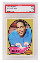 O.J. Simpson (Buffalo Bills) 1970 Topps Football RC Rookie Card #90 - PSA 7 NM (T4)