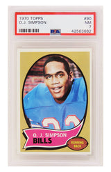 O.J. Simpson (Buffalo Bills) 1970 Topps Football RC Rookie Card #90 - PSA 7 NM (T5)