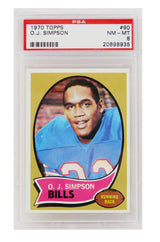 O.J. Simpson (Buffalo Bills) 1970 Topps Football RC Rookie Card #90 - PSA 8 NM-MT (C)