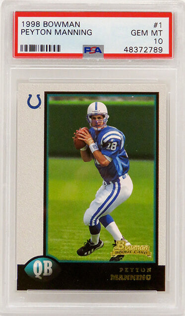 Peyton Manning (Indianapolis Colts) 1998 Bowman Football #1 RC Rookie Card - PSA 10 GEM MINT