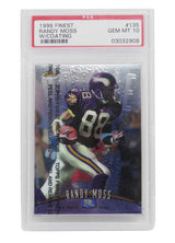 Randy Moss (Minnesota Vikings) 1998 Topps Finest Football #135 RC Rookie Card w/Coating - PSA 10 GEM MINT