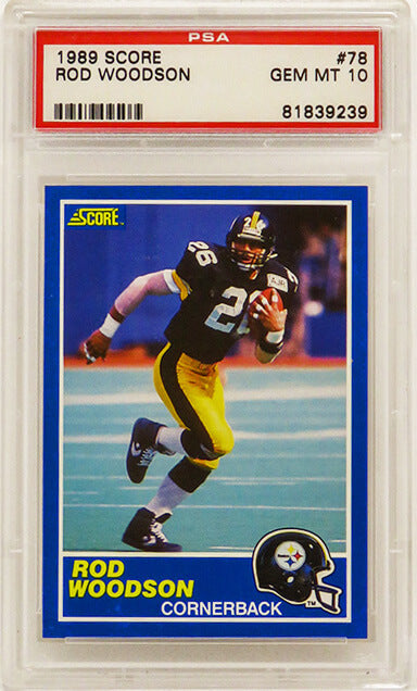 Rod Woodson (Pittsburgh Steelers) 1989 Score Football #78 RC Rookie Card - PSA 10 GEM MINT