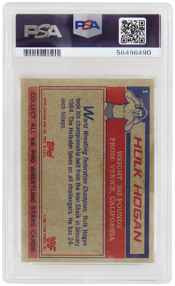 Hulk Hogan 1985 Topps WWF Pro Wrestling Stars (Yellow Background) Rookie Card #1 - (PSA 6 - EX-MT)