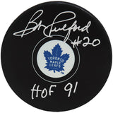 Bob Pulford Signed Toronto Maple Leafs Logo Hockey Puck w/HOF'91