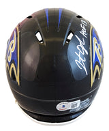 Ravens Jonathan Ogden "HOF 13" Signed Speed Mini Helmet W/ Case BAS Witnessed