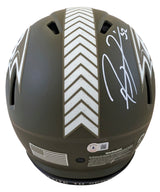Ray Lewis & Ed Reed Signed Salute To Service F/S Speed Proline Helmet BAS Wit