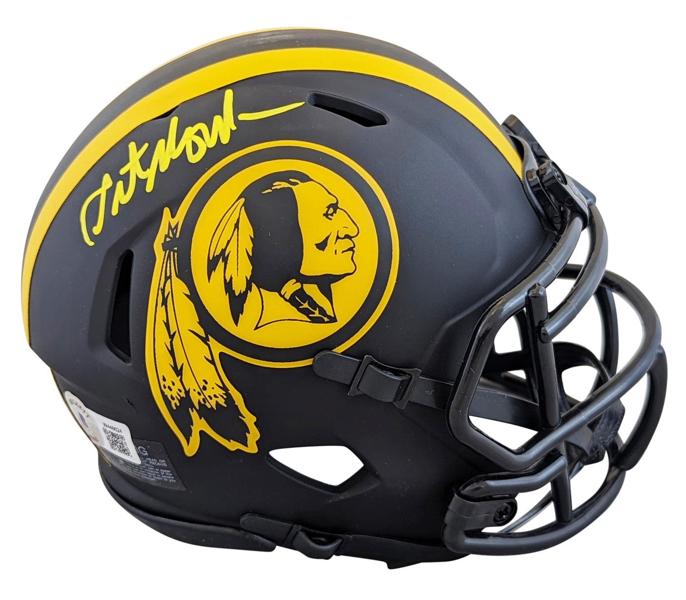 Redskins Art Monk Authentic Signed Eclipse Speed Mini Helmet BAS Wit