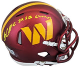Commanders Gary Clark "2x SB Champ" Signed Speed Mini Helmet BAS Witnessed
