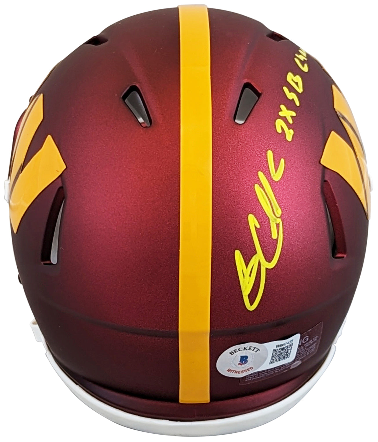 Commanders Gary Clark "2x SB Champ" Signed Speed Mini Helmet BAS Witnessed